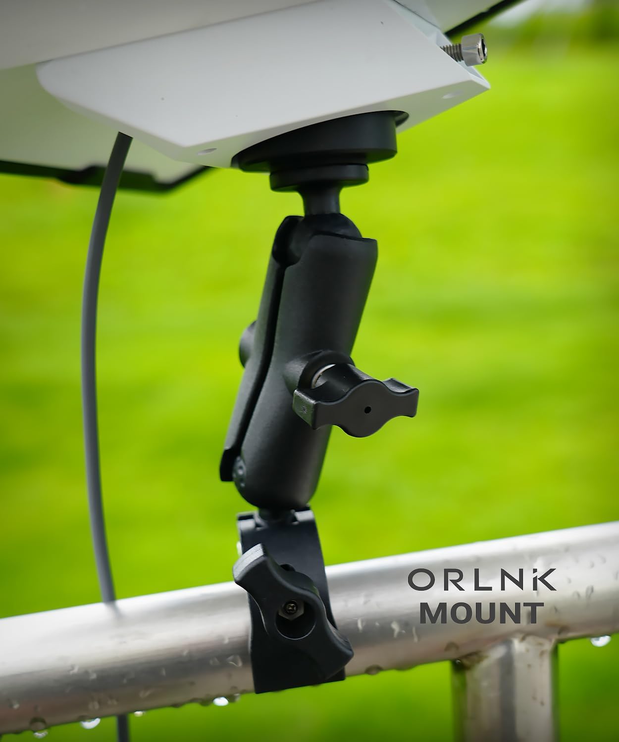 ORLN'K Adjustable Clamp RV Ladder Roof Rail Pole Pipe, Boat Mounting Kit for Starlink Mini SM03-K2