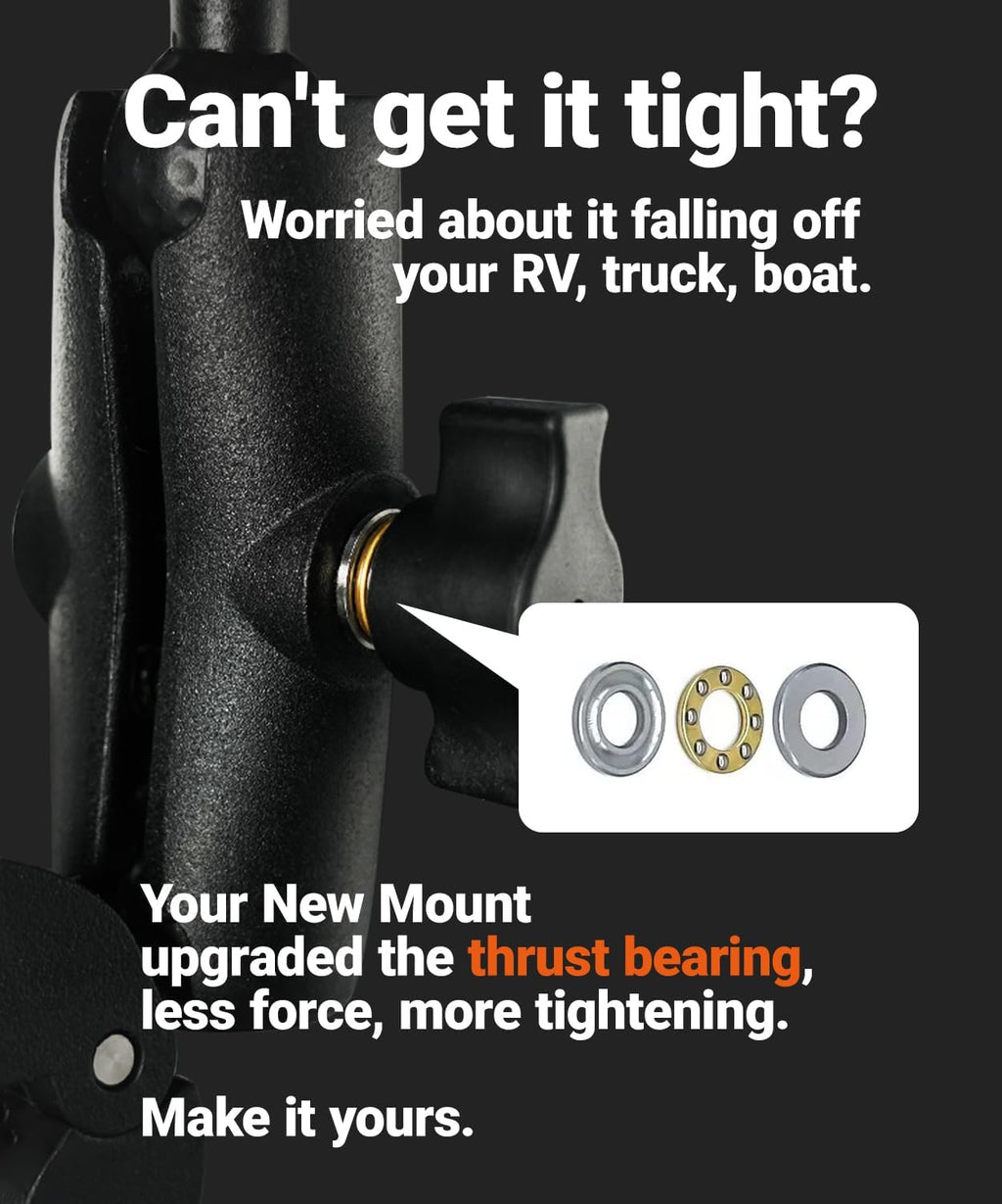 ORLN'K Adjustable Clamp RV Ladder Roof Rail Pole Pipe, Boat Mounting Kit for Starlink Mini SM03-K2