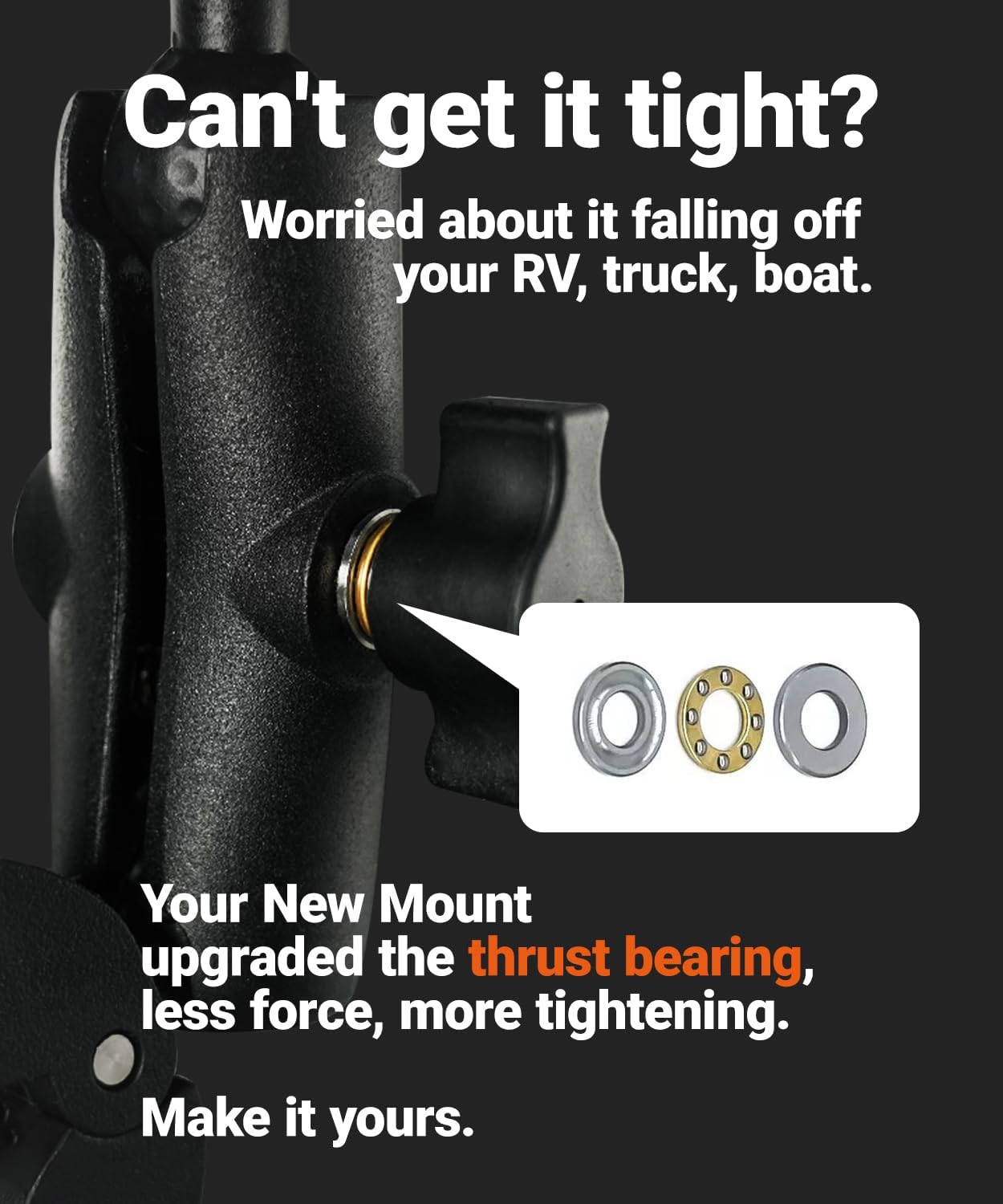 ORLN'K Adjustable Clamp RV Ladder Roof Rail Pole Pipe, Boat Mounting Kit for Starlink Mini SM03-K2