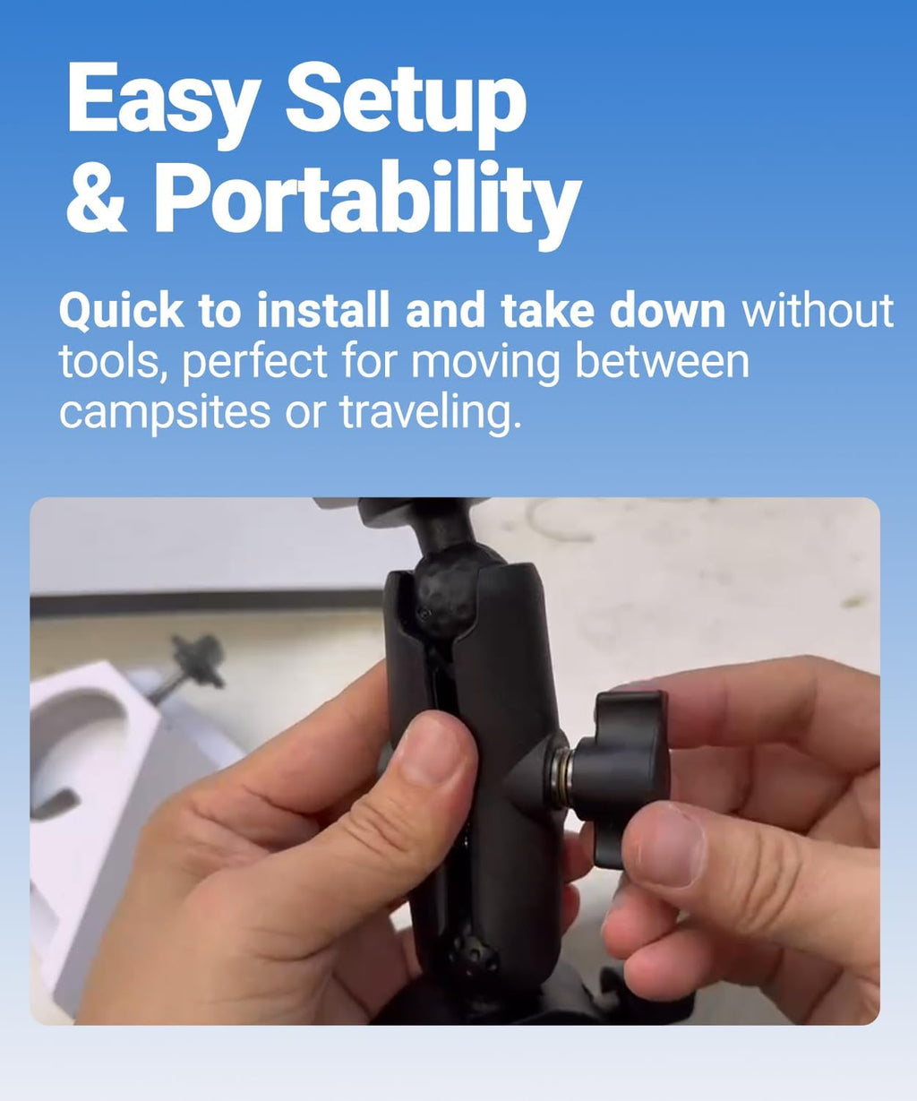 ORLN'K Adjustable Clamp RV Ladder Roof Rail Pole Pipe, Boat Mounting Kit for Starlink Mini SM03-K2