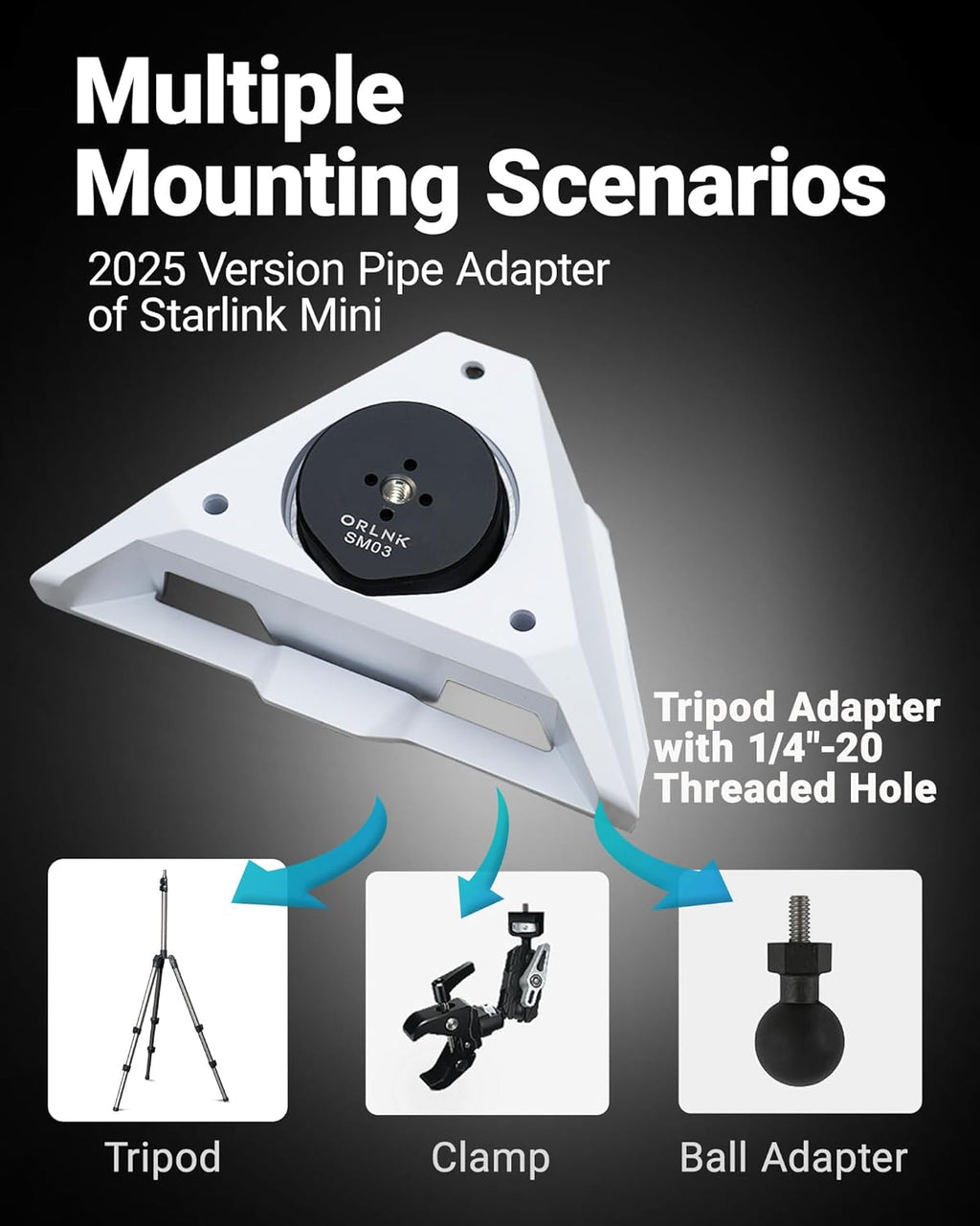 ORLN'K Portable Carbon Fiber Tripod with Aluminum Adapter for Starlink Mini SM03-T2