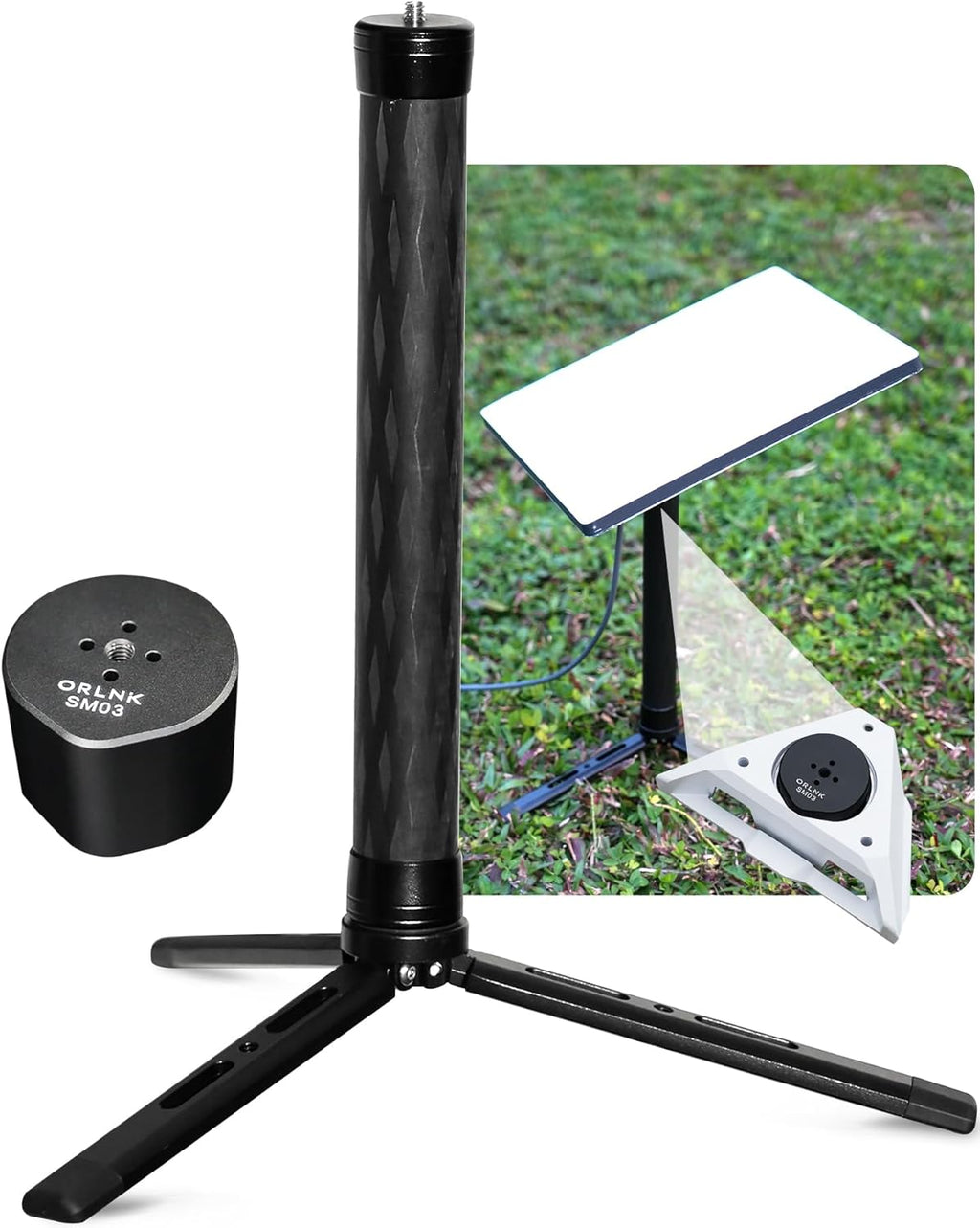 ORLN'K Portable Carbon Fiber Tripod with Aluminum Adapter for Starlink Mini SM03-T2