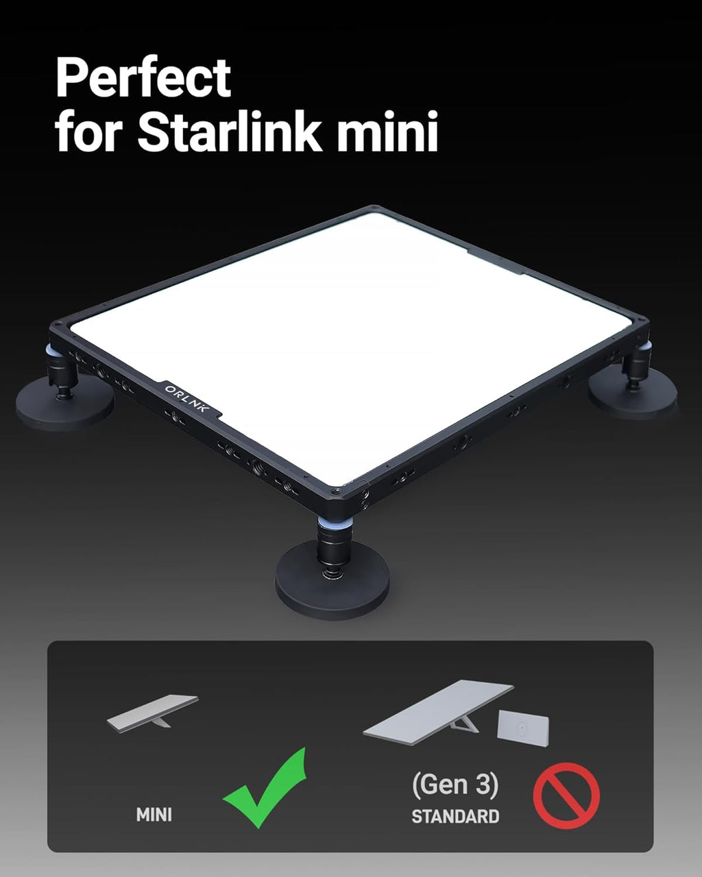 ORLN'K S1 Hard Protective Case/Magnetic/Suction Cup Roof Mounting Kit for Starlink Mini