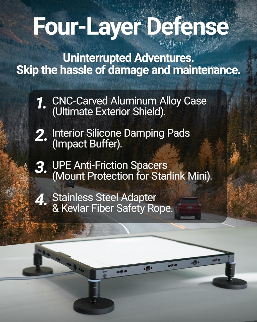 ORLN'K S1 Hard Protective Case/Magnetic/Suction Cup Roof Mounting Kit for Starlink Mini