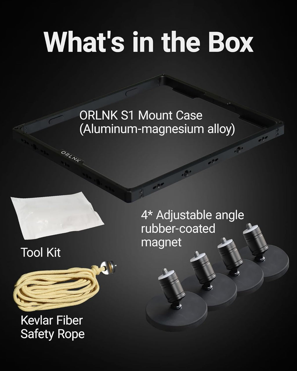 ORLN'K S1 Hard Protective Case/Magnetic/Suction Cup Roof Mounting Kit for Starlink Mini