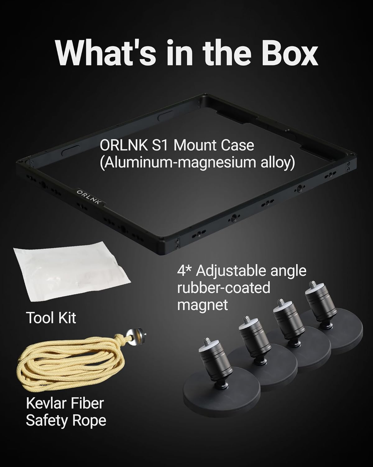 ORLN'K S1 Hard Protective Case/Magnetic/Suction Cup Roof Mounting Kit for Starlink Mini