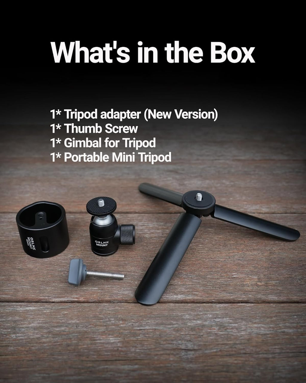 ORLNK Portable Tripod Stand with Aluminum Adapter for Starlink mini