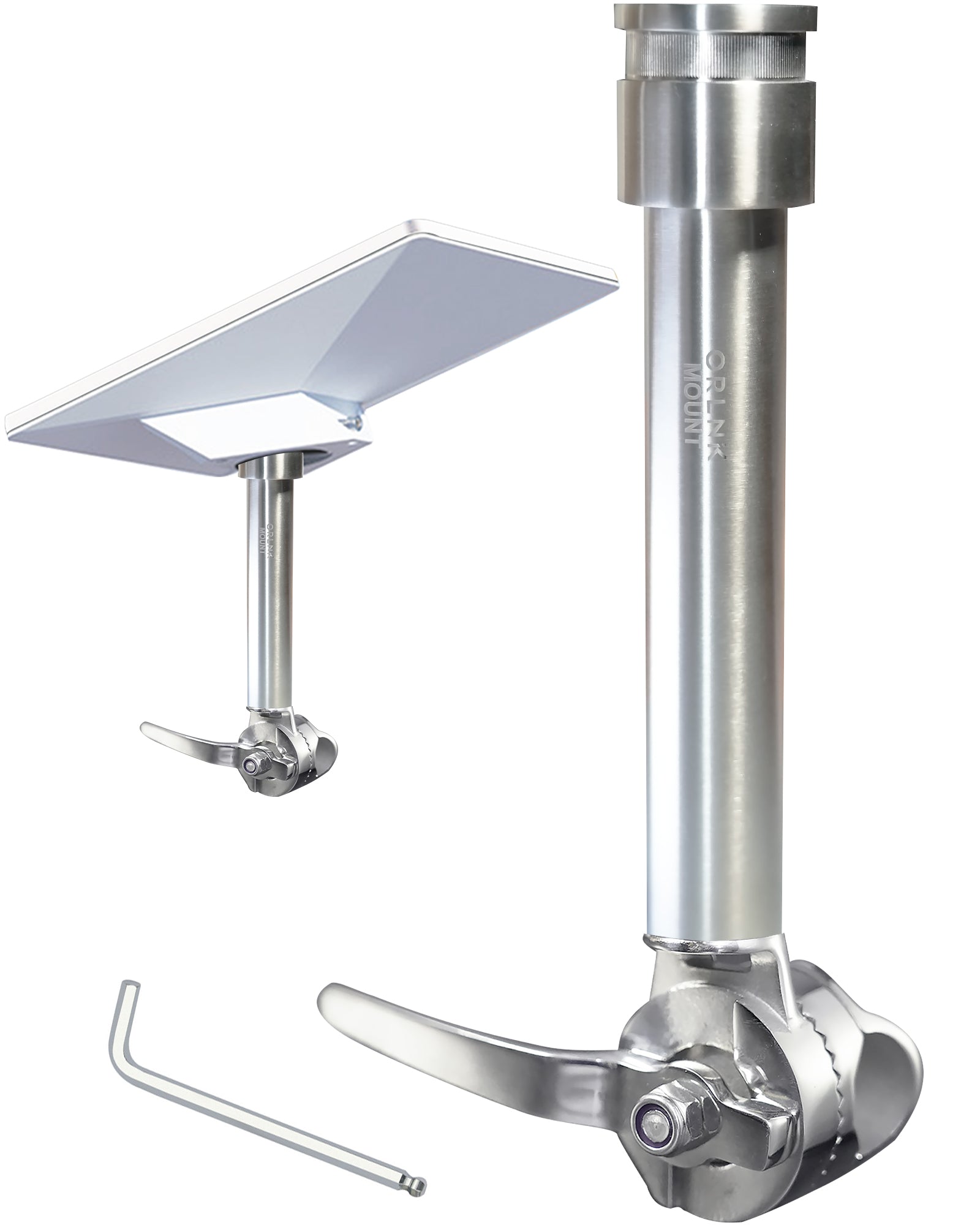 ORLN'K Marine-Grade Adjustable Rail Mount for Starlink Mini (316 Stainless Steel, Fits 1" Pipe Railing Ladder) for Boat, Yacht, Sailboat, Trawler and RV Mounting Kit