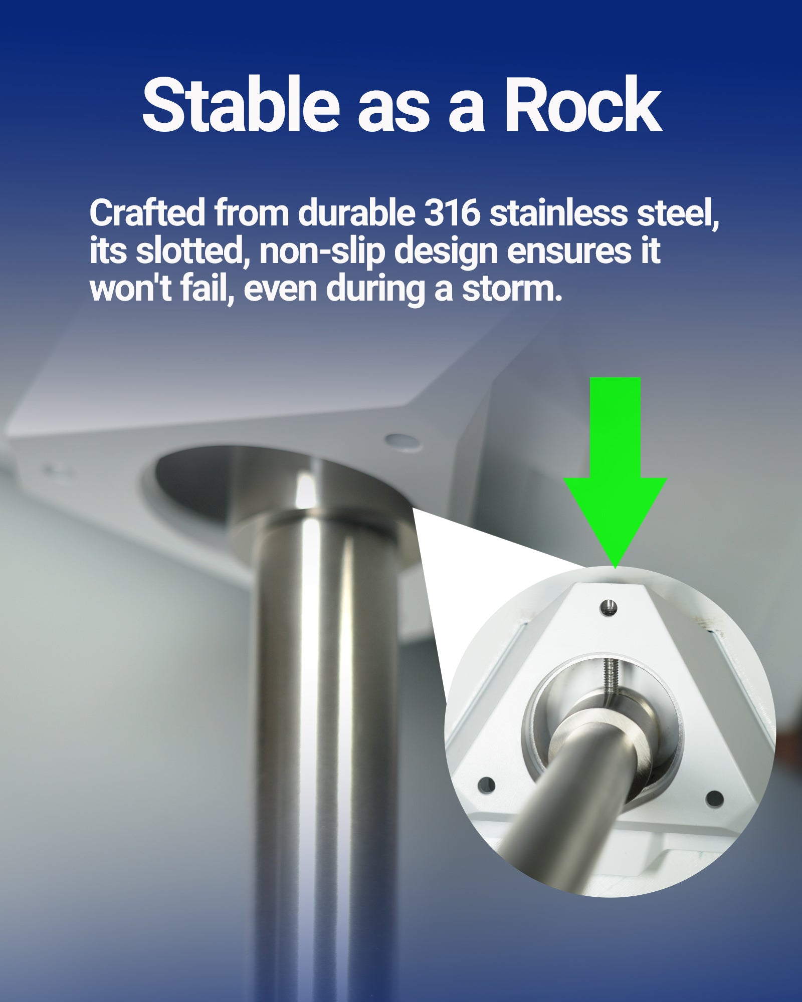 ORLN'K Marine-Grade Adjustable Rail Mount for Starlink Mini (316 Stainless Steel, Fits 1" Pipe Railing Ladder) for Boat, Yacht, Sailboat, Trawler and RV Mounting Kit