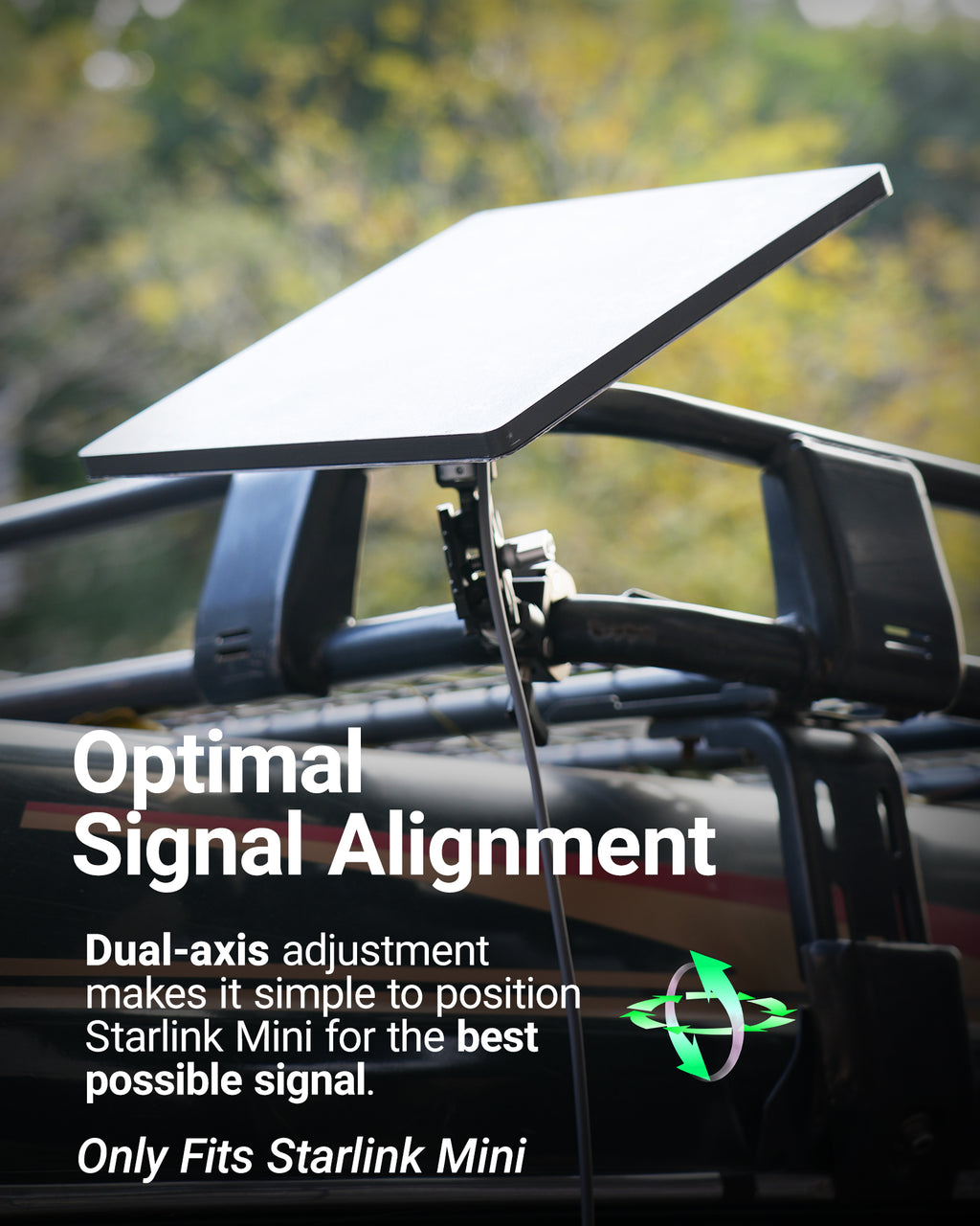 ORLN'K for Starlink Mini RV Ladder Pole Mount, Roof Rack Mount, Clamps for RV, Boat, Yacht (All Metal, Anti-Rotation) Pro with V2025 Adpater