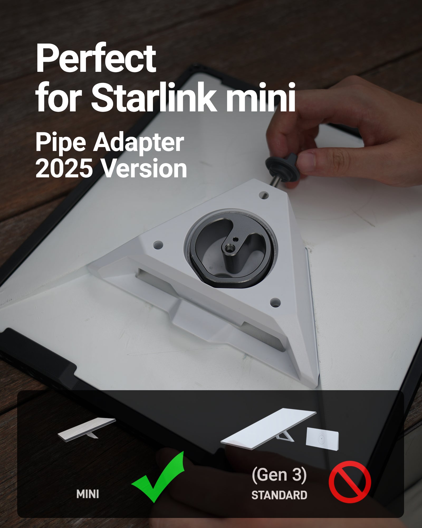 ORLN'K M2025T Tripod Adapter Mount for Starlink Mini (2025 New Verison Pipe Adapter)